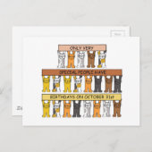 Halloween Cartoon Cats Postkarte (Vorne/Hinten)