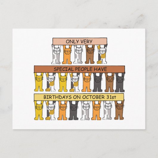 Halloween Cartoon Cats Postkarte (Vorderseite)