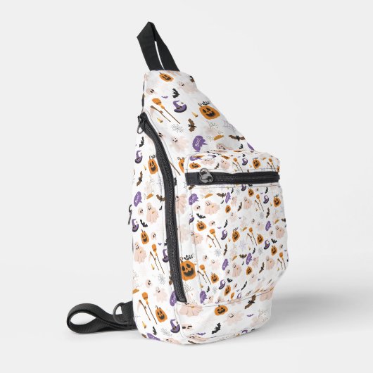 Halloween-Cartoon-Muster Crossbody Bag (Linke Seite)