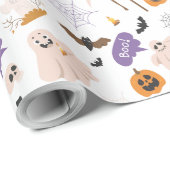 Halloween-Cartoon-Muster Geschenkpapier (Rolleneckpunkt)