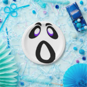 Halloween-Cartoon schreit Ghost-Gesicht Pappteller (Party)