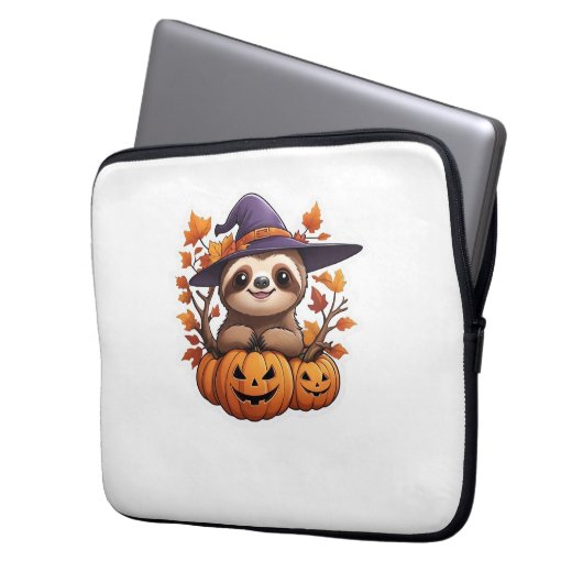 Halloween Cartoon Sloth Classic T - Shirt Laptopschutzhülle (Vorderseite Links)