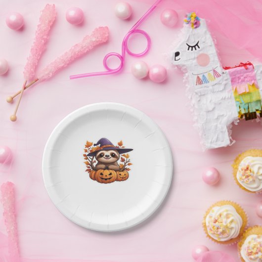 Halloween Cartoon Sloth Classic T - Shirt Pappteller (Party)