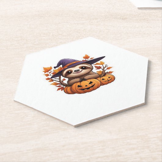 Halloween Cartoon Sloth Classic T - Shirt Untersetzer (angewinkelt)