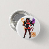 Halloween Cartoon Succubus - Dunkel & spielerisch Button (Vorne & Hinten)