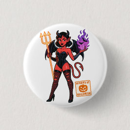 Halloween Cartoon Succubus - Dunkel & spielerisch Button