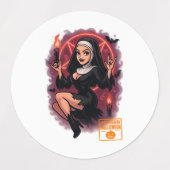 Halloween Cartoon Succubus - Dunkel & spielerisch Etiketten (Design 2)