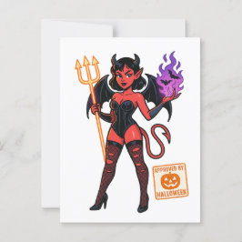 Halloween Cartoon Succubus - Dunkel & spielerisch Postkarte