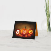 Halloween Carved Pumpkins Card Dankeskarte (Vorderseite)