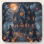 Halloween castillo embrujado getränkeuntersetzer (Vorderseite)