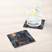 Halloween castillo embrujado rechteckiger pappuntersetzer (Vor Ort)