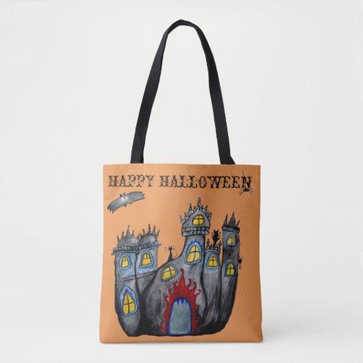 Halloween Castle Art Tote Tag Tasche (Vorderseite)