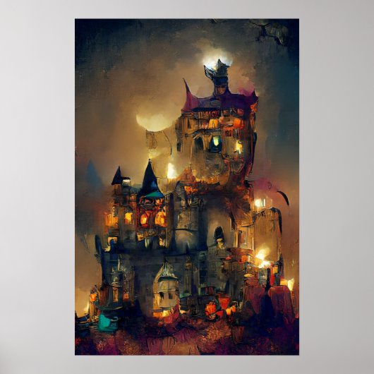 Halloween Castle, Ghost Castle, japanische Kunstpo Poster (Vorne)