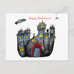 Halloween Castle glückliches Halloween Postkarte