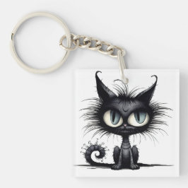 Halloween Cat #14 Digital Art Schlüsselanhänger