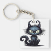 Halloween Cat #15 Digital Art Schlüsselanhänger (Vorderseite)