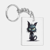 Halloween Cat #16 Digital Art Schlüsselanhänger (Vorderseite links)