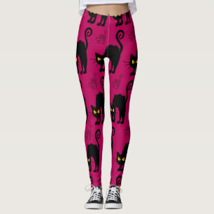 Halloween Cat: Abstraktes nahtloses Muster Leggings