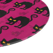 Halloween Cat: Abstraktes nahtloses Muster Schneidebrett (Ecke)