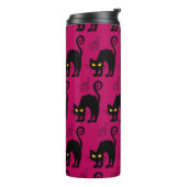 Halloween Cat: Abstraktes nahtloses Muster Thermosbecher (Nach links gedreht)