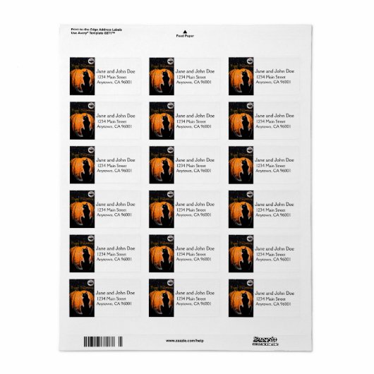 Halloween Cat Adressaufkleber (Vorne)