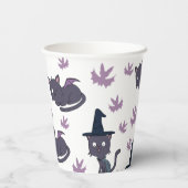 Halloween Cat and Bat Pattern Pappbecher (Rückseite)