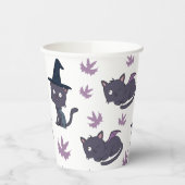 Halloween Cat and Bat Pattern Pappbecher (Links)