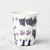 Halloween Cat and Bat Pattern Pappbecher (Rechts)