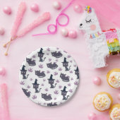 Halloween Cat and Bat Pattern Pappteller (Party)
