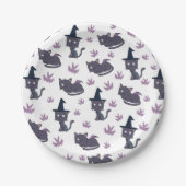 Halloween Cat and Bat Pattern Pappteller (Vorderseite)