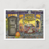 Halloween Cat and Book Shop Postkarte (Vorderseite)