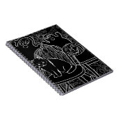 Halloween Cat and Ghosts Notebook Notizblock (Rechte Seite)