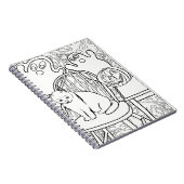 Halloween Cat and Ghosts Notebook Notizblock (Rechte Seite)