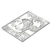 Halloween Cat and Ghosts Notebook Notizblock (Linke Seite)