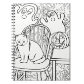 Halloween Cat and Ghosts Notebook Notizblock (Vorderseite)