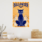 Halloween Cat and Ghosts Poster (Küche)
