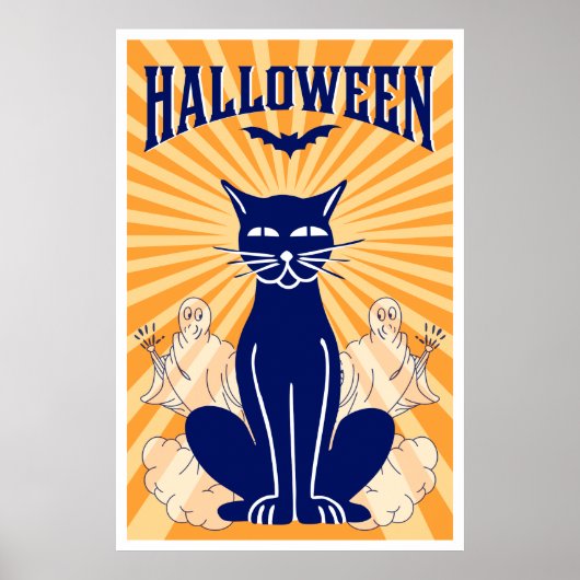 Halloween Cat and Ghosts Poster (Vorne)