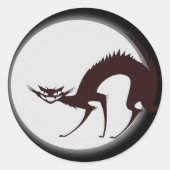 Halloween Cat and Moon Runder Aufkleber (Vorderseite)