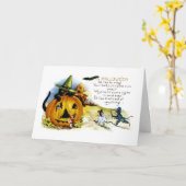 Halloween Cat and Mouse Karte (Gelbe Blume)