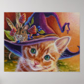 Halloween Cat and Mouse No. 1 Wasserfarbe Art 11x1 Poster (Vorne)