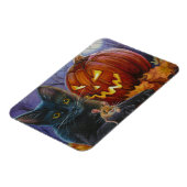 Halloween Cat and Mouse Nr. 2 Aquarellkunst Magnet (Linke Seite)