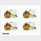 Halloween Cat and Mouse Rechteckiger Aufkleber (Blatt)