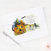 Halloween Cat and Mouse Rechteckiger Aufkleber (Umschlag)