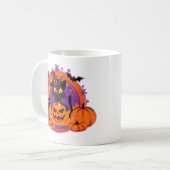 Halloween Cat and Pumpkins Kaffeetasse (Vorderseite Links)