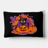 Halloween Cat and Pumpkins Zubehörtasche (Rückseite)
