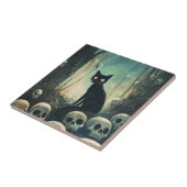 Halloween Cat and Skulls Fliese (Seite)