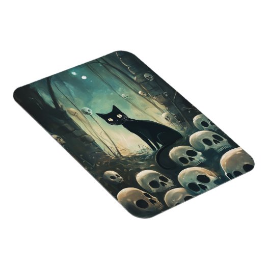 Halloween Cat and Skulls Magnet (Rechte Seite)