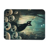Halloween Cat and Skulls Magnet (Horizontal)