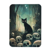 Halloween Cat and Skulls Magnet (Vertikal)