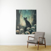 Halloween Cat and Skulls Wandteppich (Beispiel)
